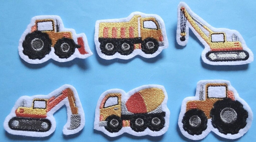 Miniaturbild: kleine Baufahrzeuge Aufnäher nach Wahl