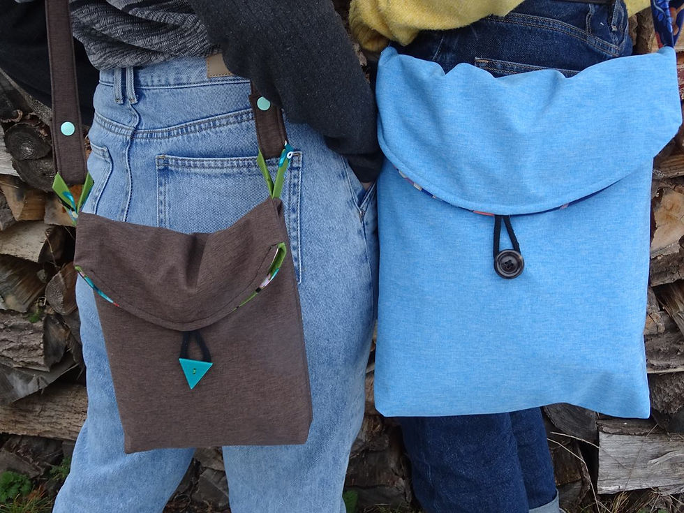 Miniaturbild: Umschlagtasche Nelly zum wenden in 2 Größen aus Softshell und Canvas oder Jeans