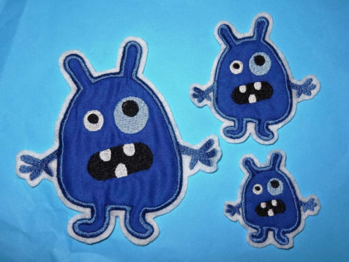 Monster blau Aufnäher