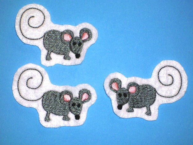Maus Aufnäher 3 !!! süße Mäuschen