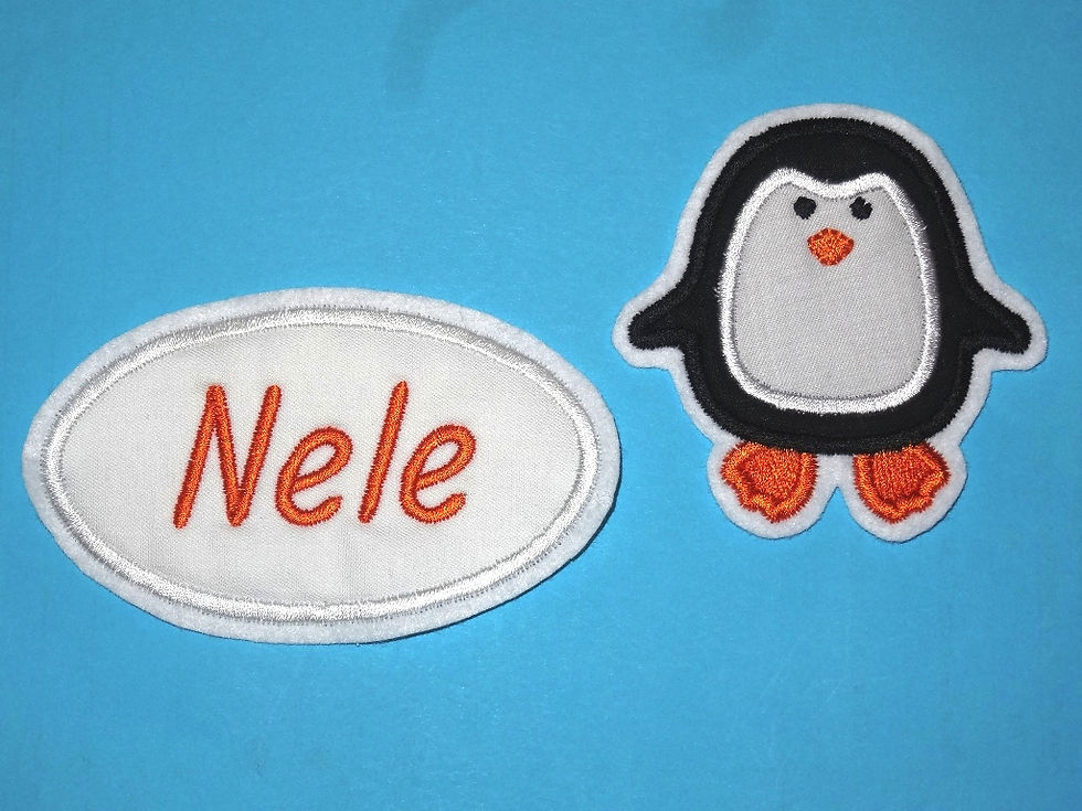 Pinguin mit Namesbutton
