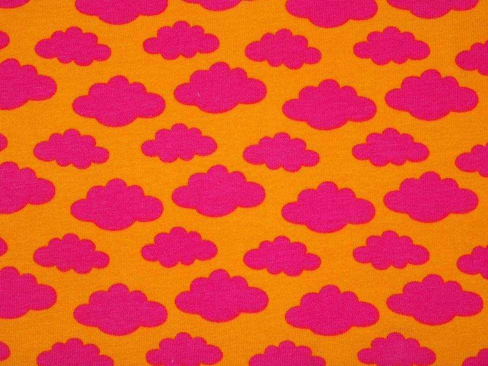 Wolken pink orange Jersey Baumwolle Meterware Baumwolljersey