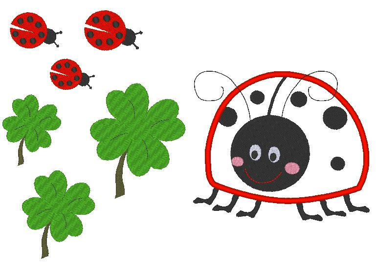 Miniaturbild: Stickdatei - Käfer Glücksbringer inkl. Kissen ITH und Taschenbild
