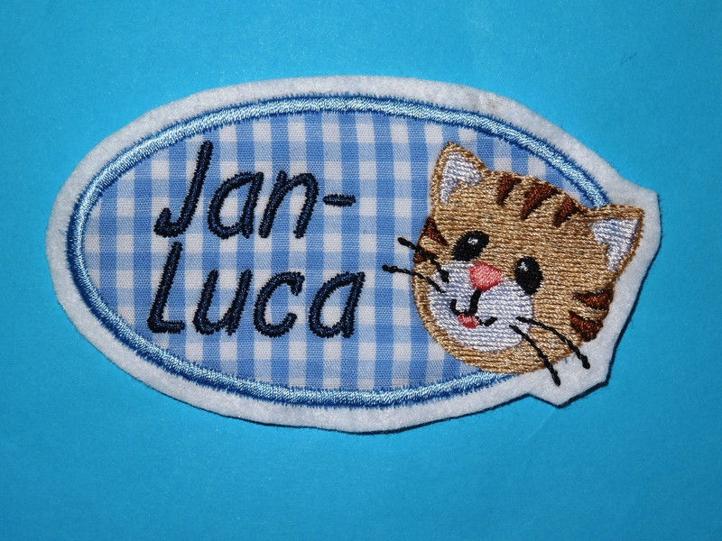 Namensbutton mit Katze