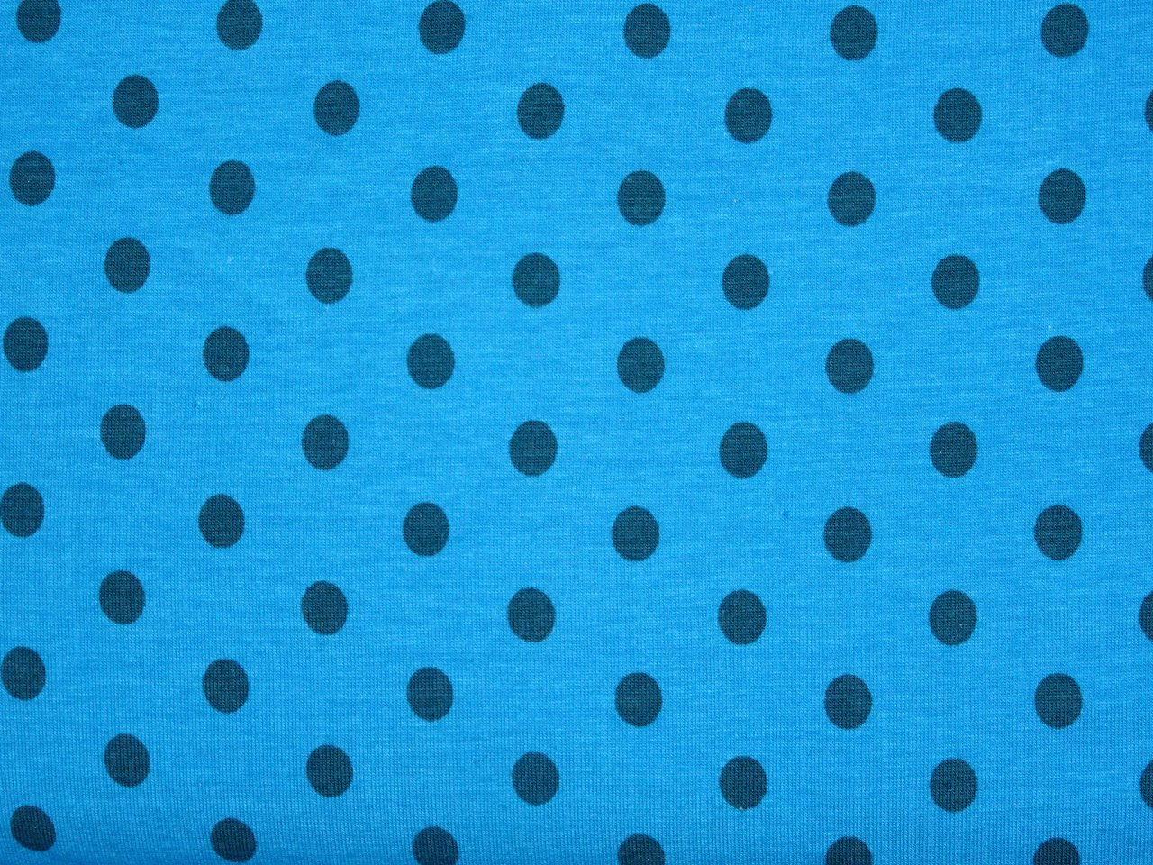 Jersey - Punkte petrol auf türkis 9mm