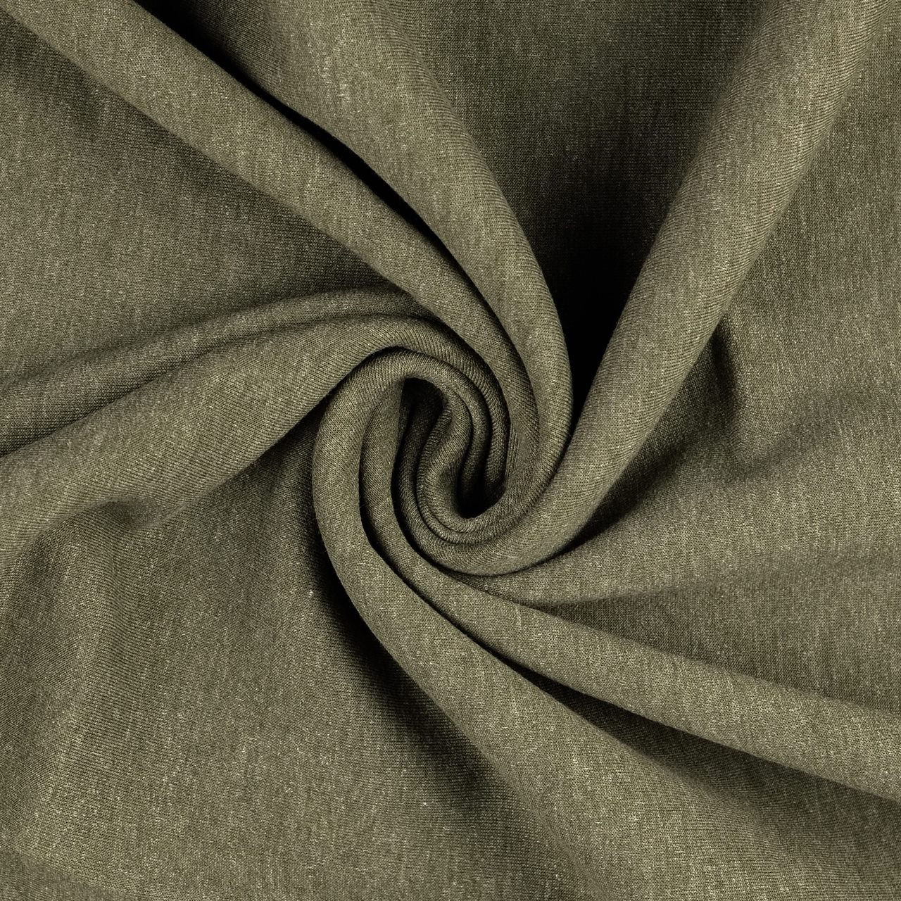 Bündchen Strickschlauch - melange uni - grau (Olivgrau)