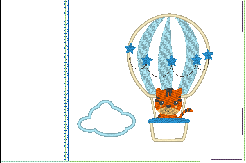 Miniaturbild: Ballon Tiere Stickdatei Kissen ITH