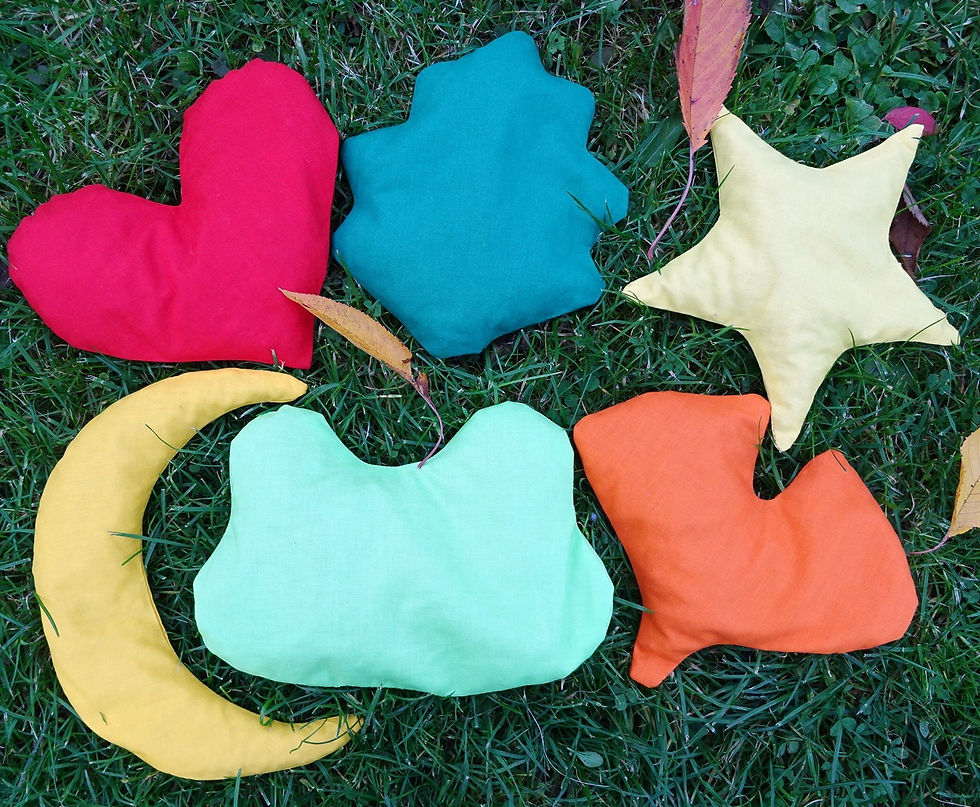 Miniaturbild: Kissen SET nähen 2 Gr. Frosch Mond Herz Ginkgo Stern Blatt