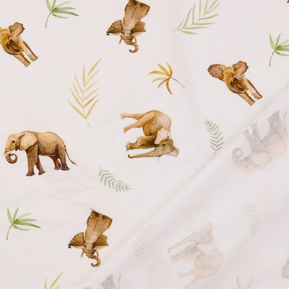 Miniaturbild: Jersey Digital - Elefant und Streifen Kombi Digitaldruck