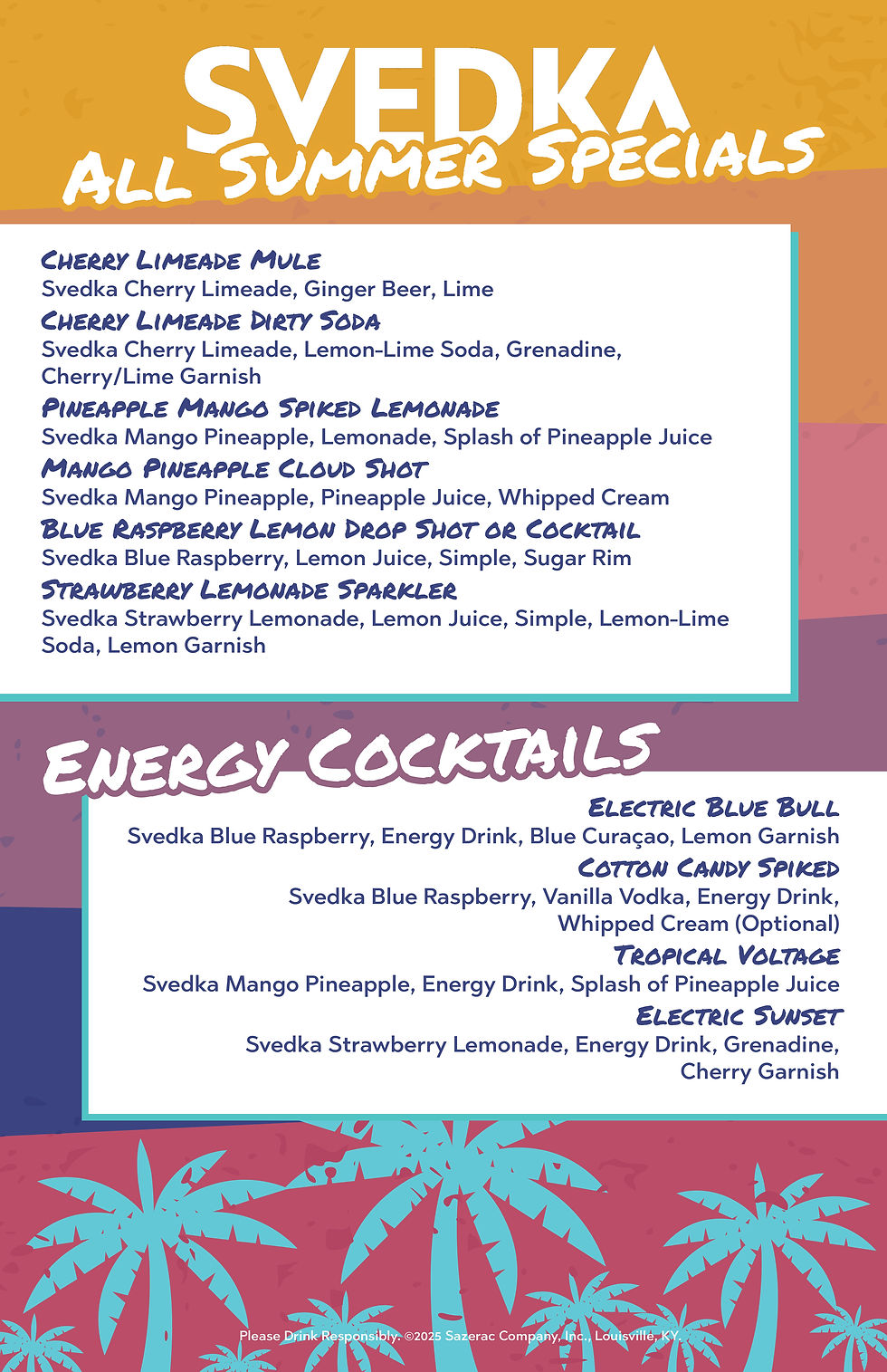 Svedka Summer Menu