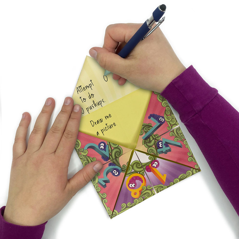 Thumbnail: Write messages on a paper fortune teller pop-up card with cute butterflies.