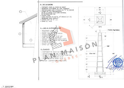 Construction de petit chalet - Plan de coupe de mur