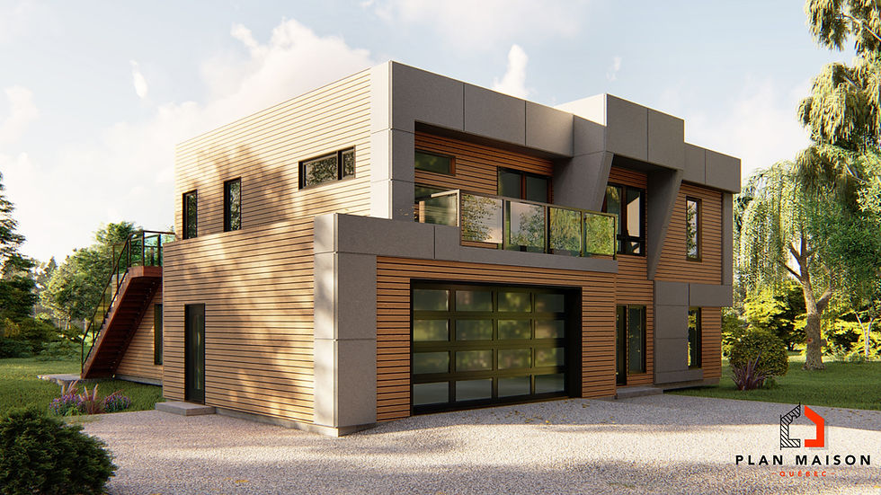 Maison cubique plan - Extérieur avant