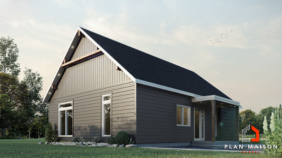 Thumbnail: Plan de maison avec 2 chambres - Extérieur avant
