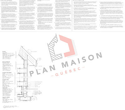 Chalet en bois - Plan de coupe de mur