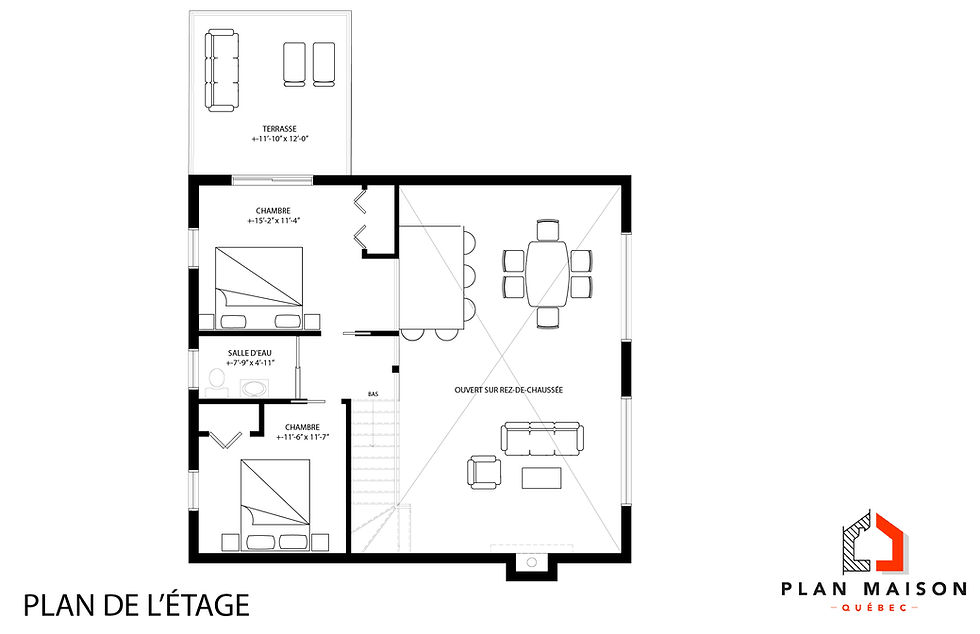 Thumbnail: Plan de maison unifamiliale - Plan de l'étage