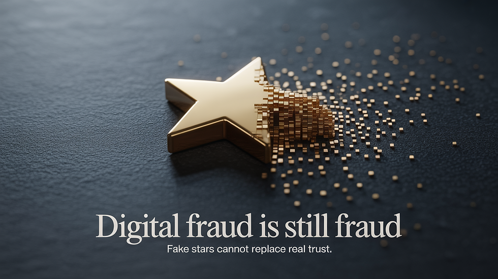 Digital fraud is still fraud. Fake stars cannot replace real trust. India deserves businesses that answer the call.