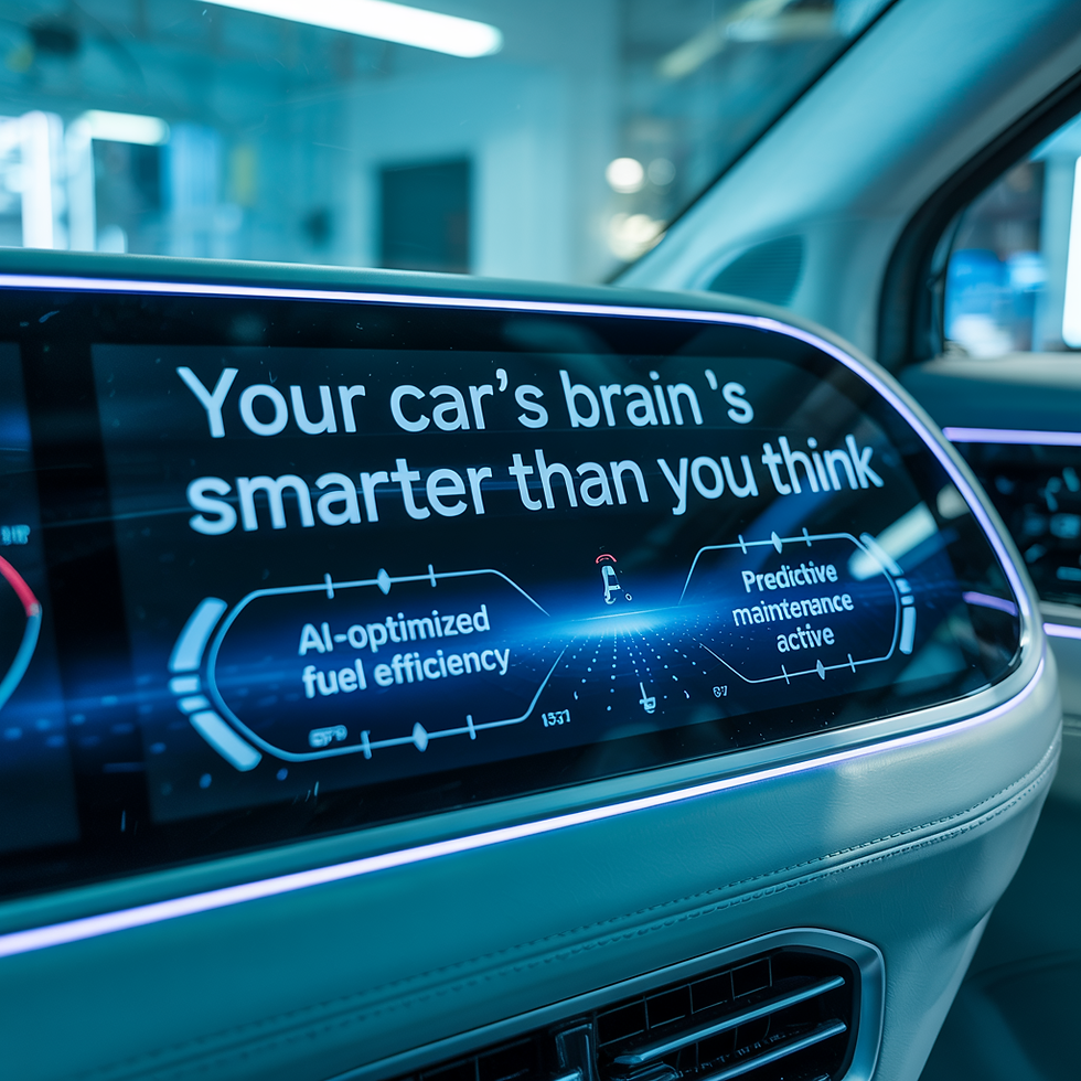 Advanced Automotive DashboardOffers AI insights for better fuel efficiency and predictive maintenance, showcasing modern car technology's intelligence.