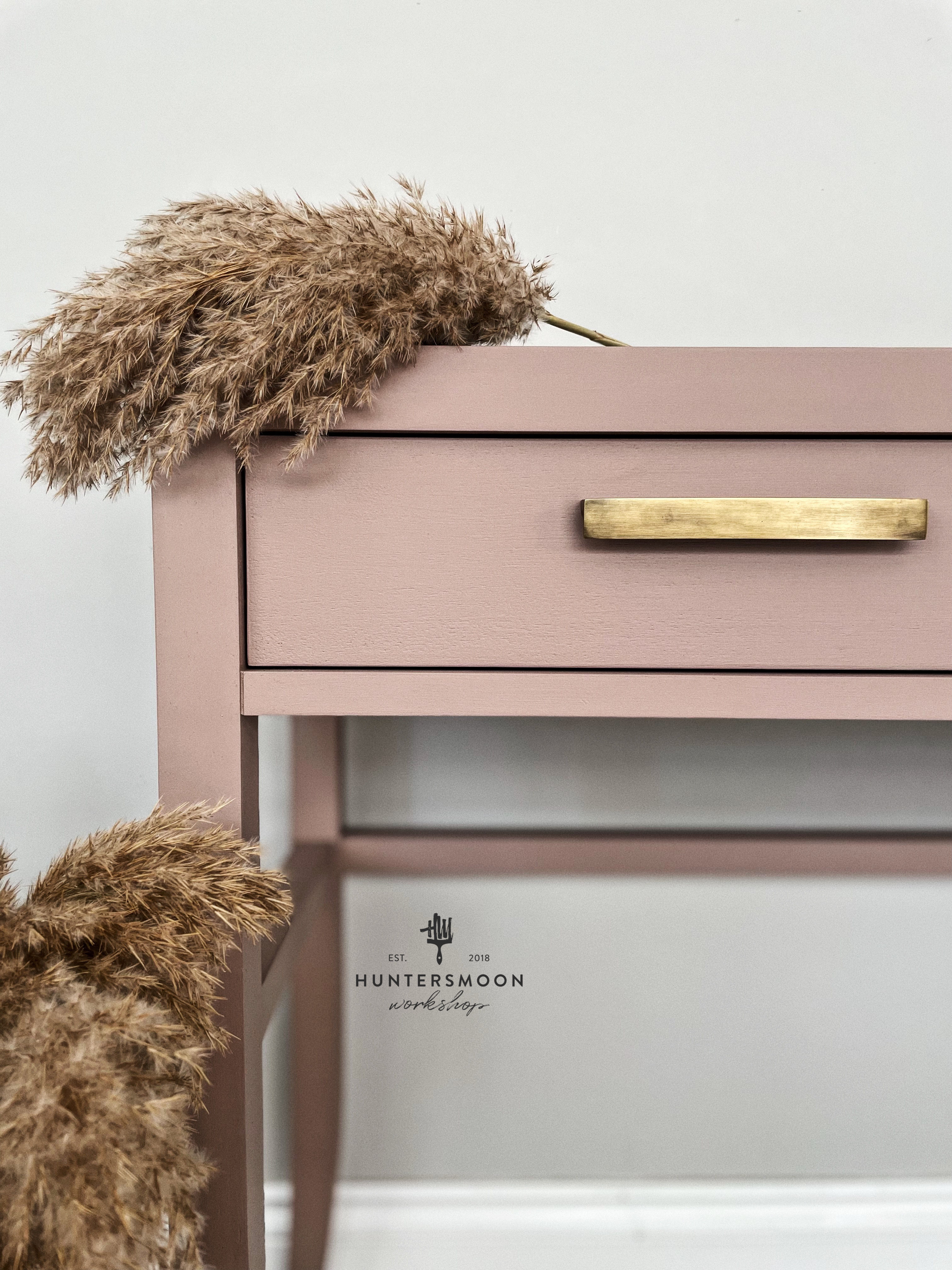 Modern Console Table in Pale Pink