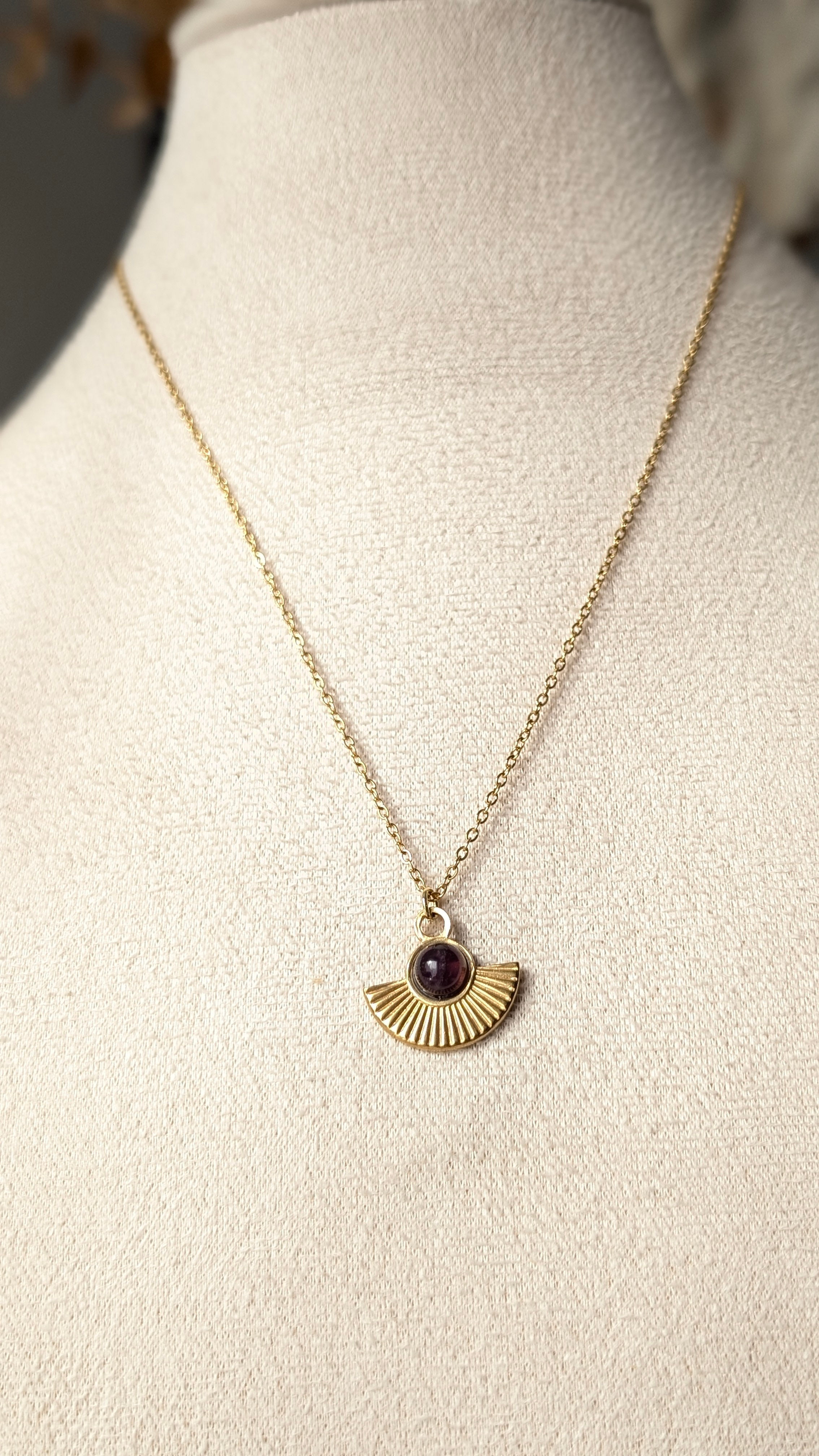 Collier "Palmito violet"