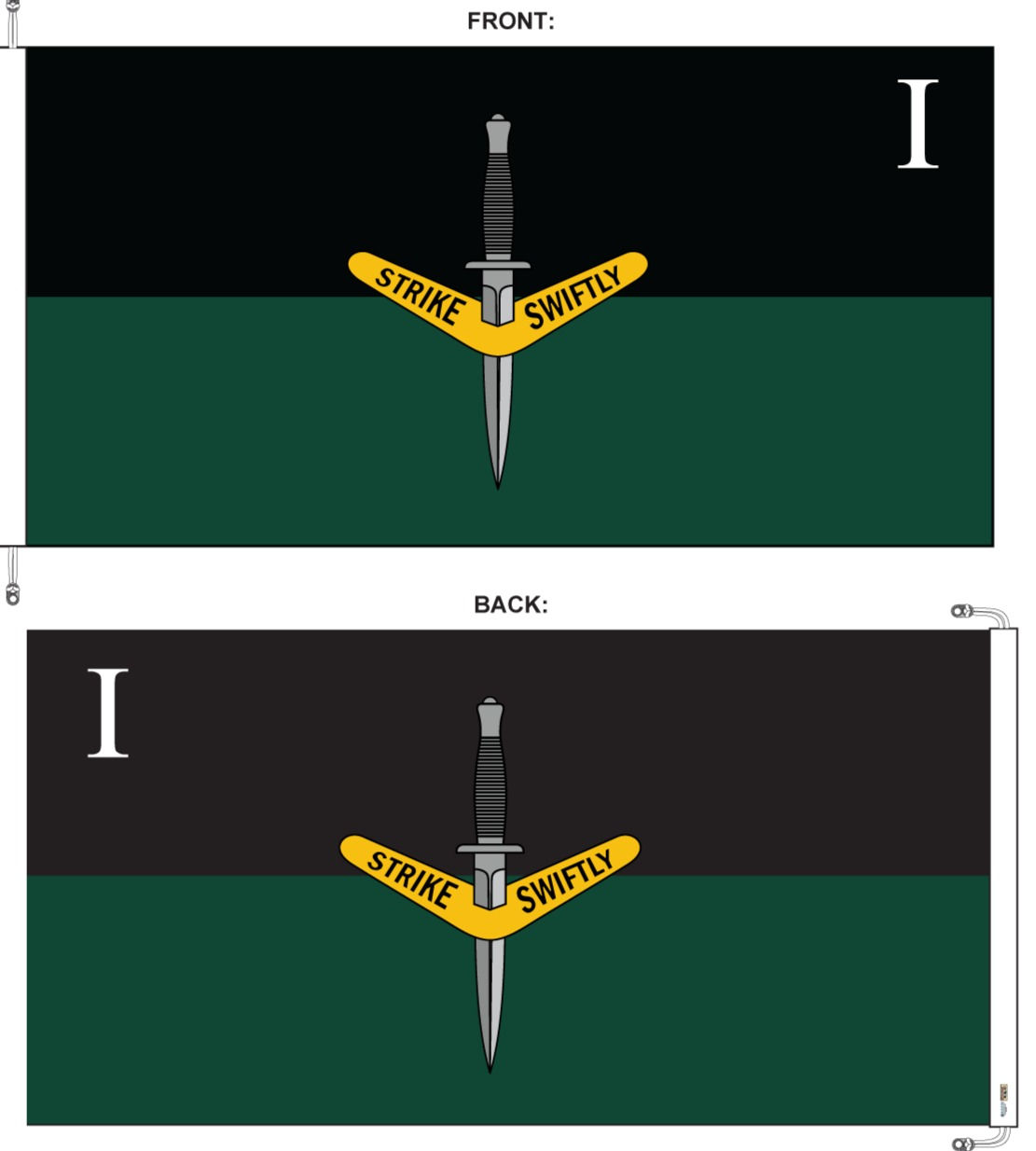 1 Regt - 1 Coy Flag - Made to Order - Contact acavic.sales @gmail.com