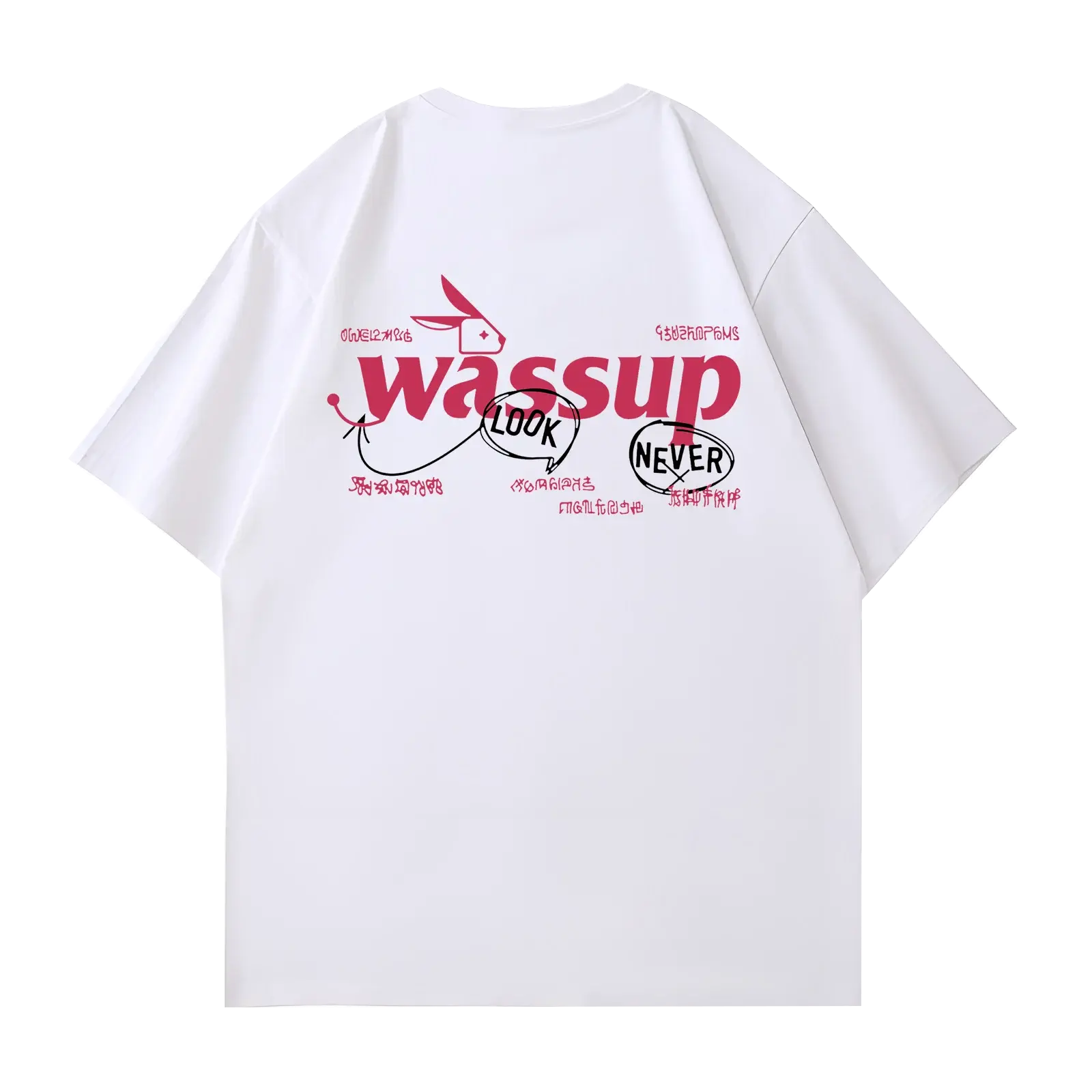 WS020M Wassup LOOK NEVER Tshirt