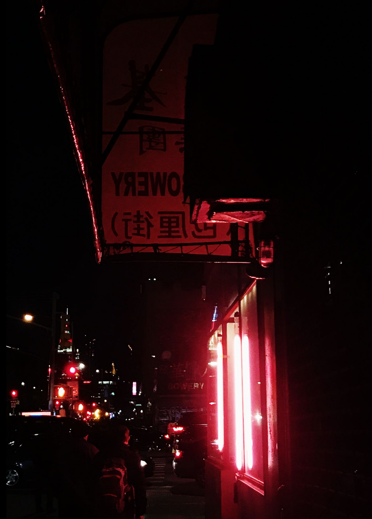 Pink Lights on Bowery