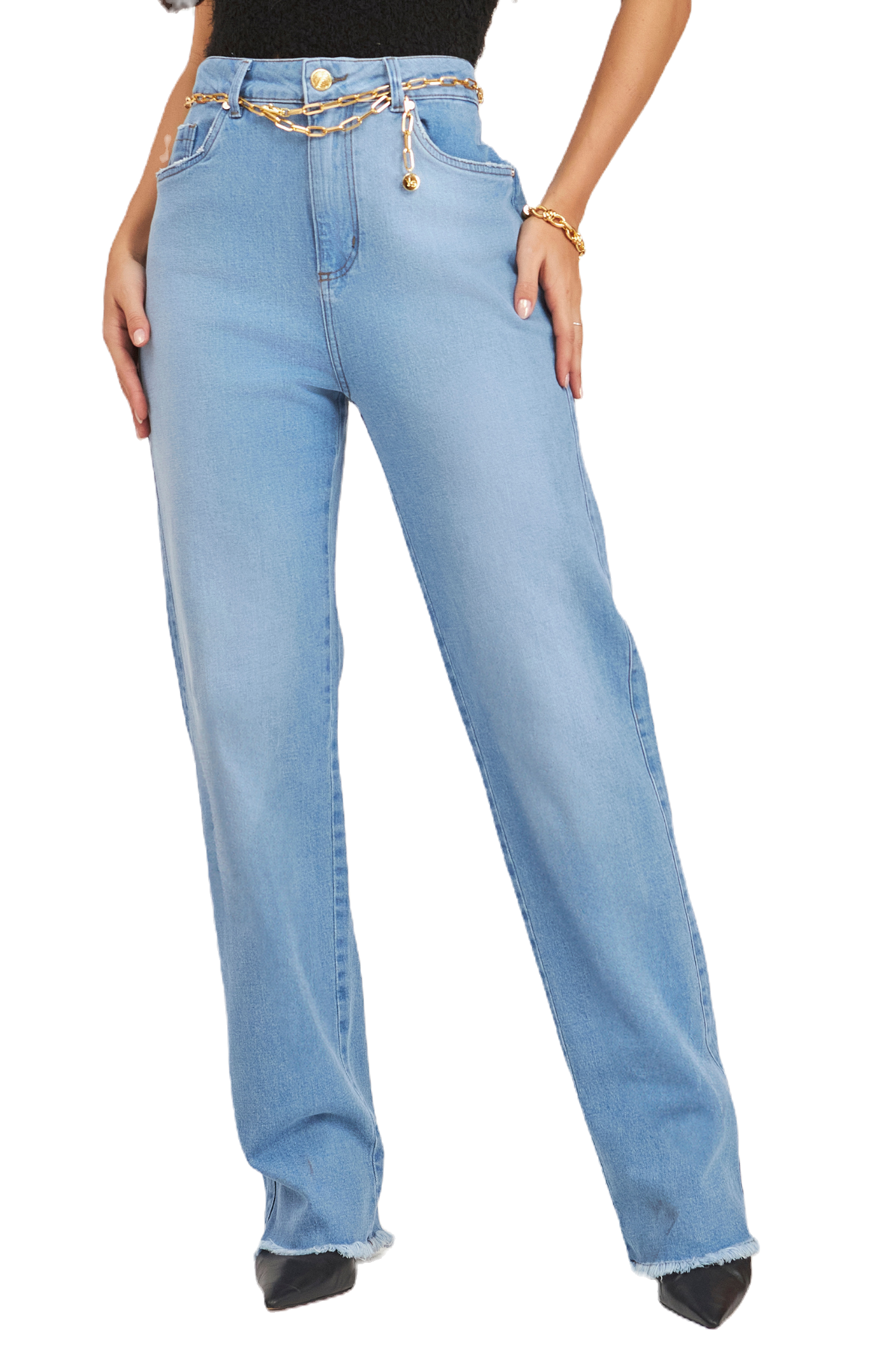 Calça Jeans Feminina Wide Leg