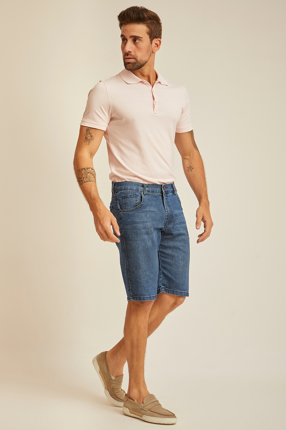 Miniatura: Bermuda Jeans Masculina Blue