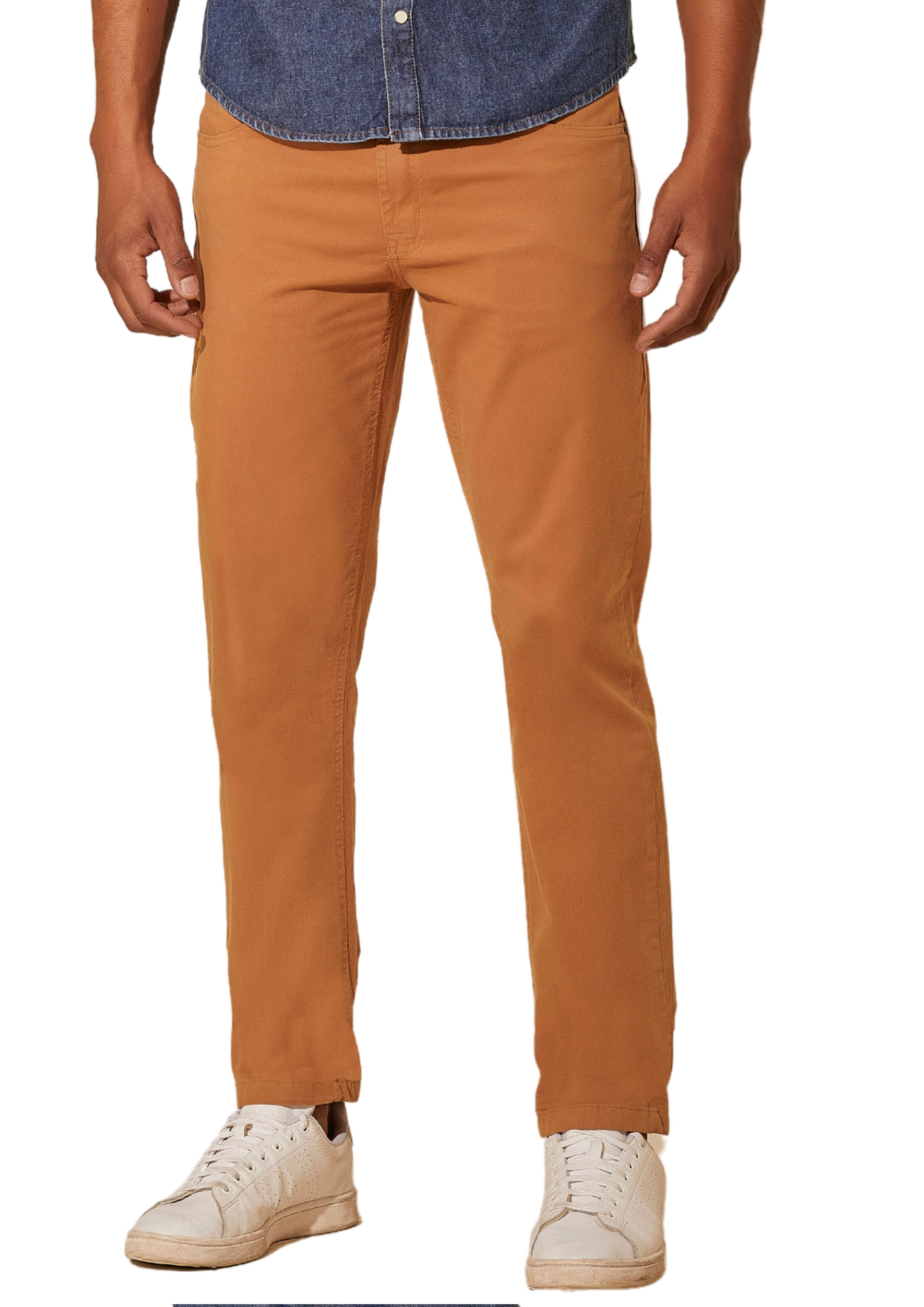 Calça Sarja Reta Caramelo