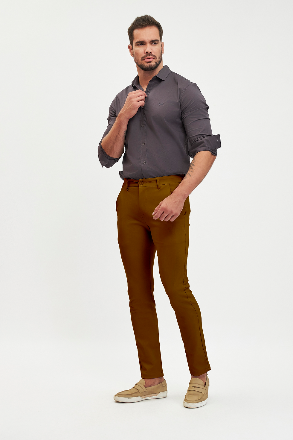 Miniatura: Calça Alfaiataria Hi-Tech Masculina Dark Caqui