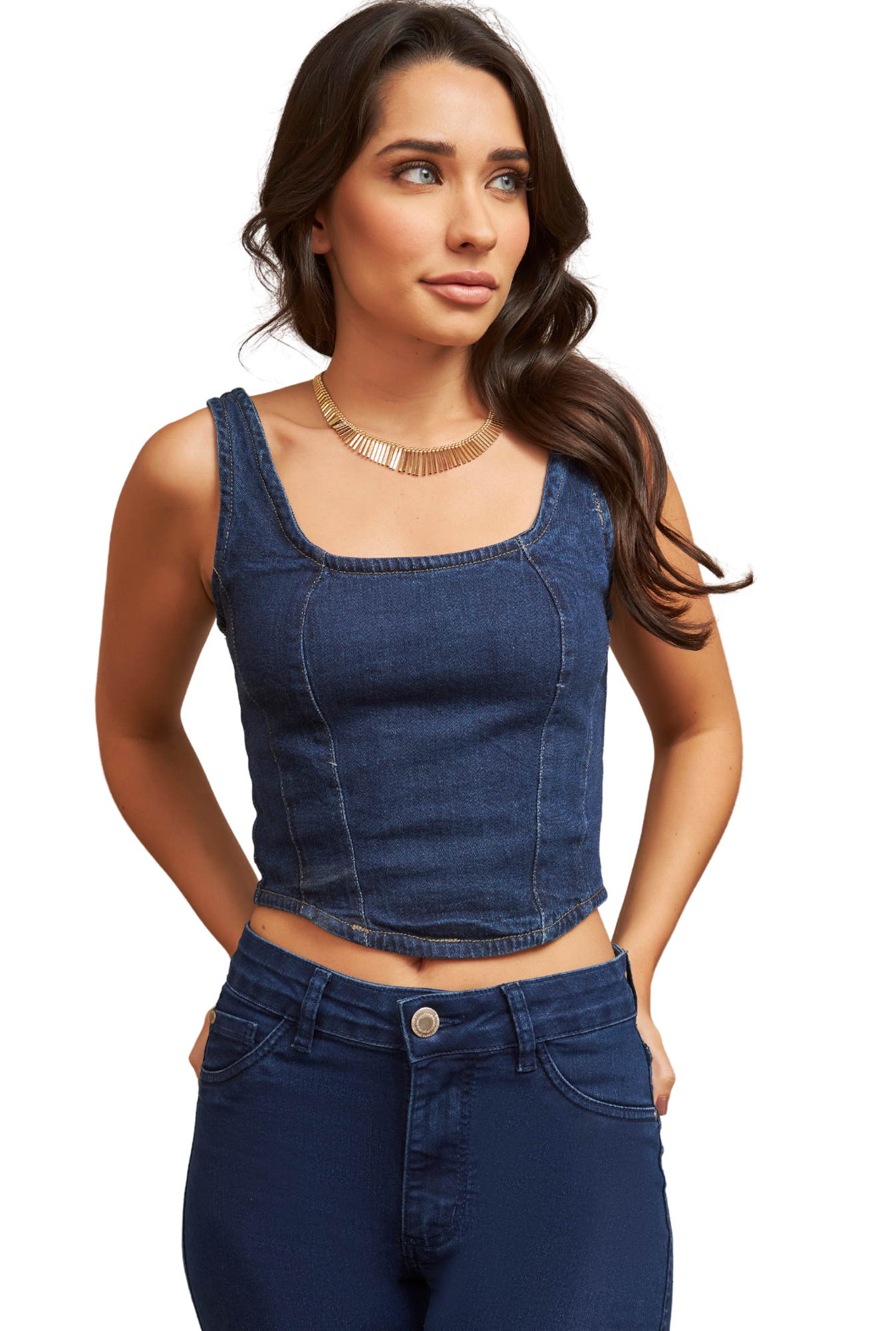 Corset Jeans Com Zíper