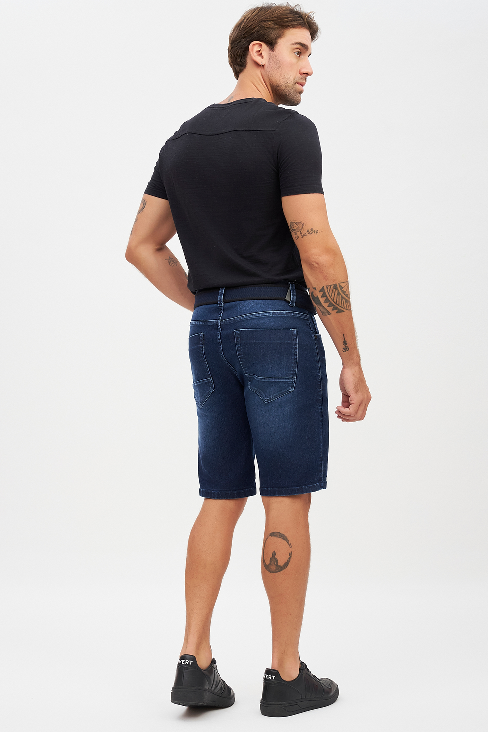 Miniatura: Bermuda Jeans Masculina Com Cinto