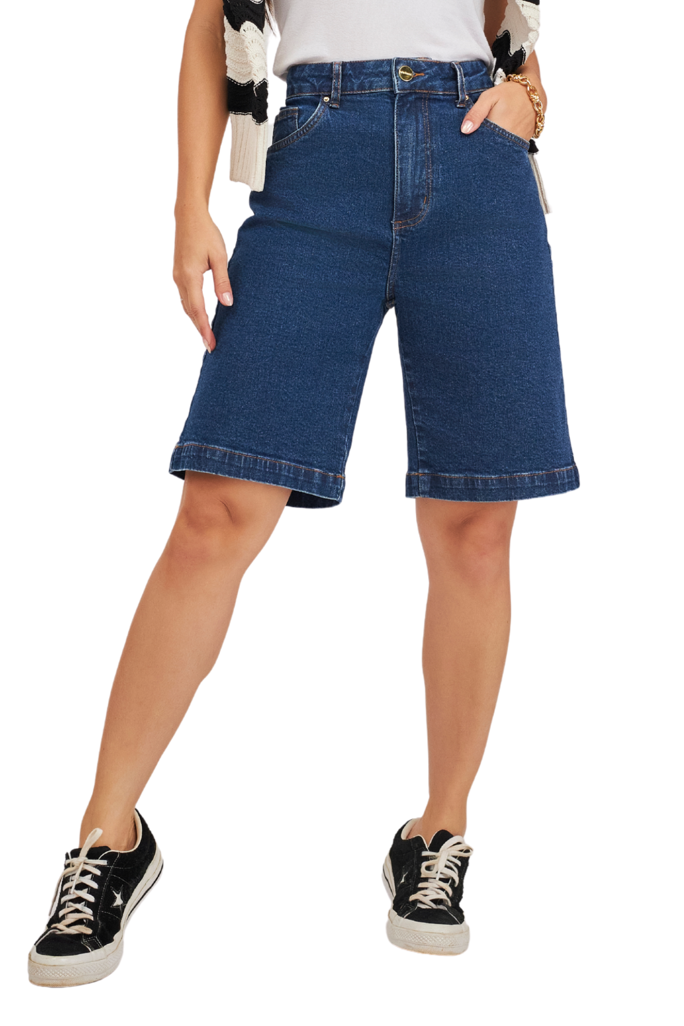 Bermuda Jorts Jeans Feminina