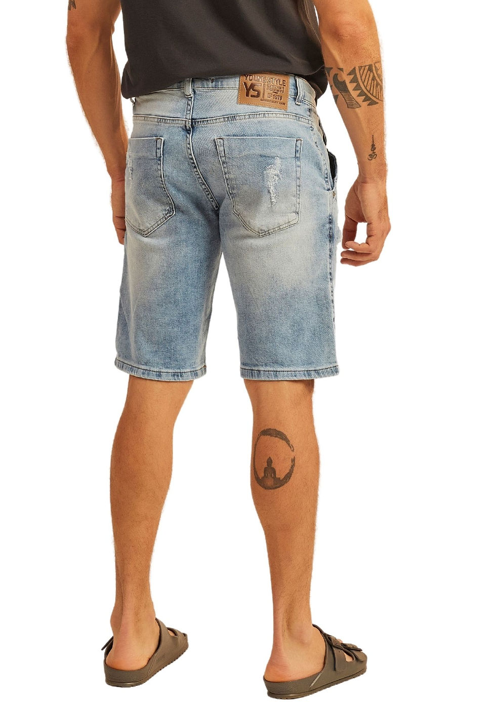 Miniatura: Bermuda Jeans Masculina Puídos