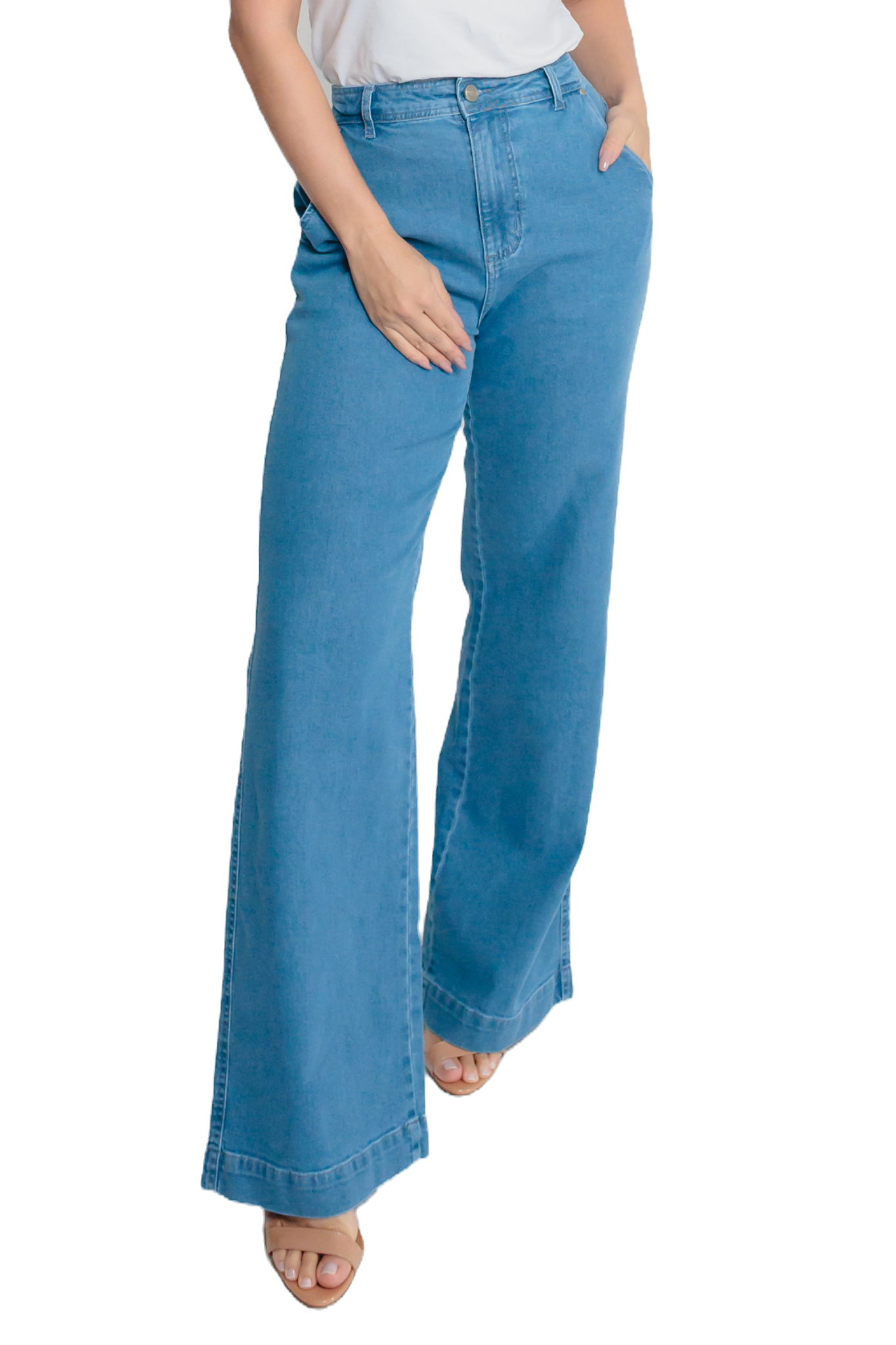 Calça Jeans Feminina Wide Leg