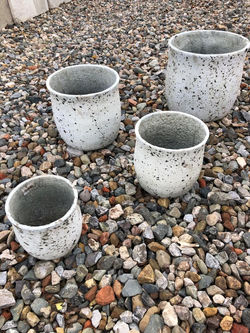 Speckled plant pots