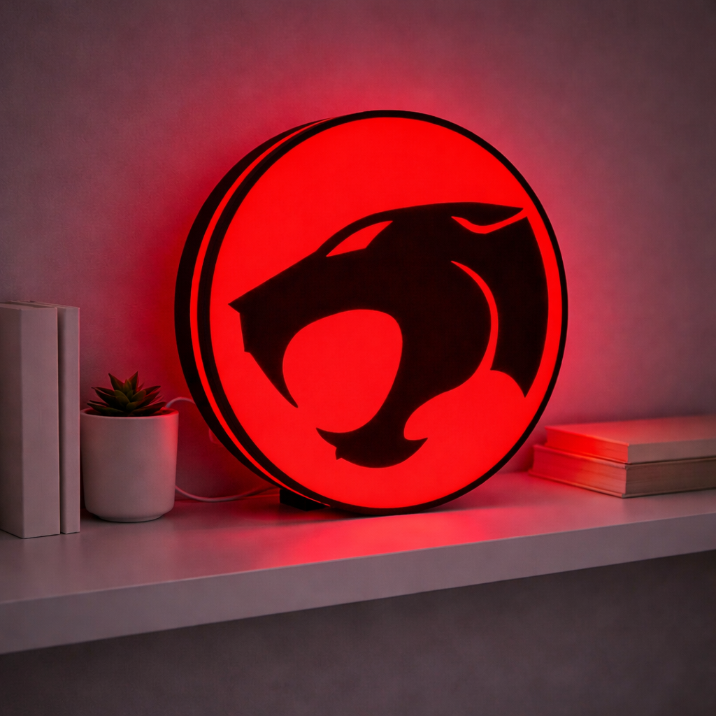 Illuminated Thundercats Logo Lightbox Angle View