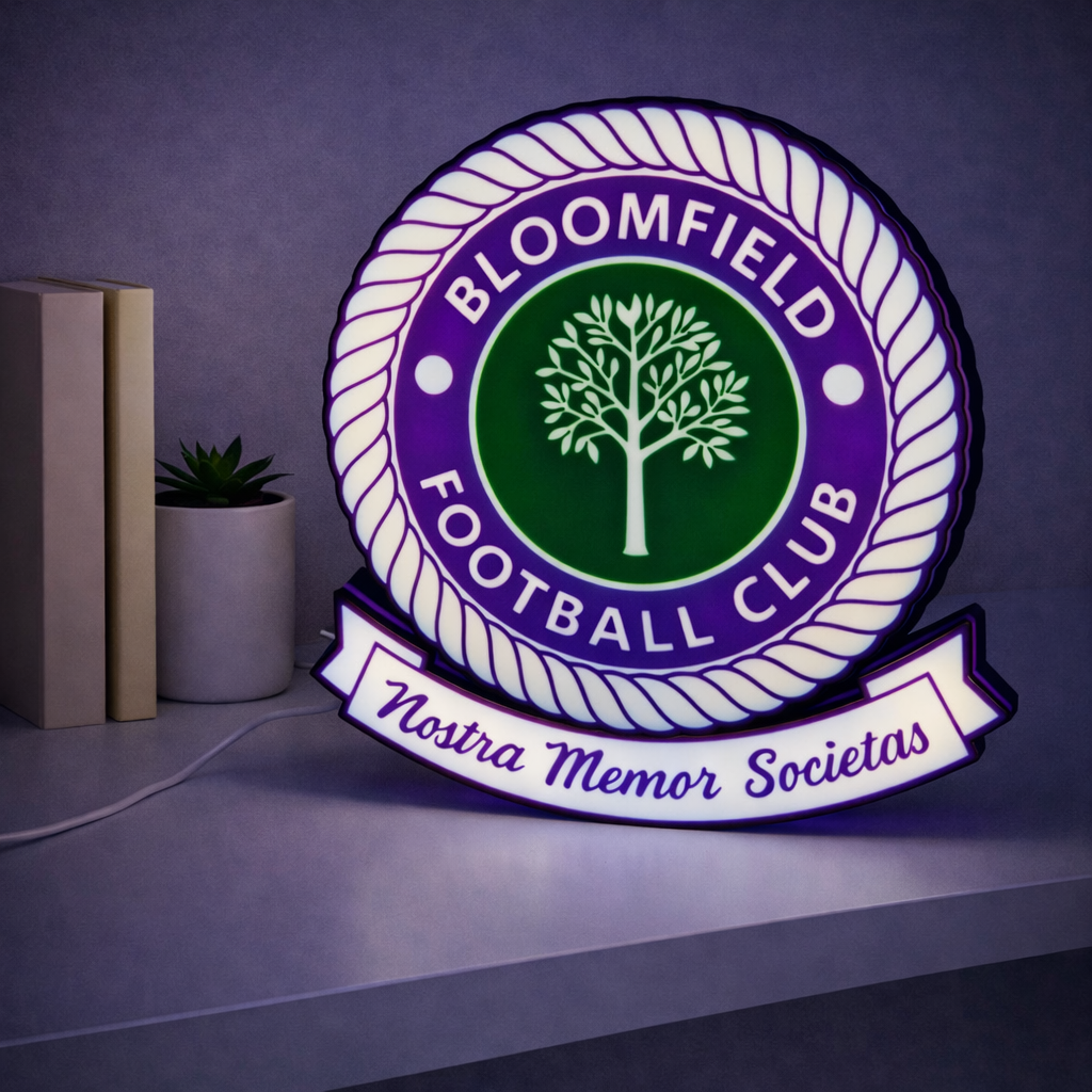 Bloomfield FC illuminated front view