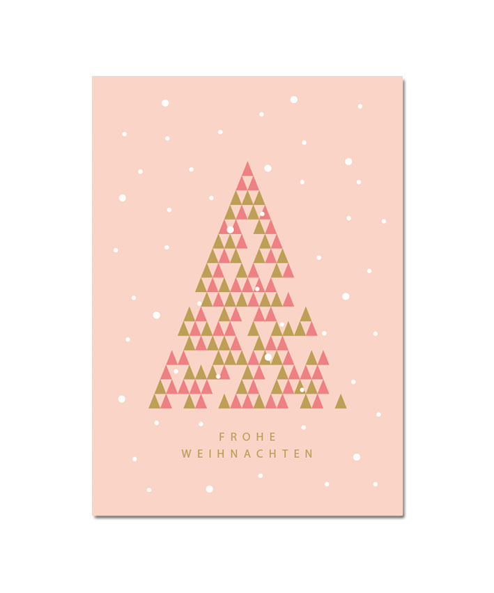 Miniaturbild: Klappkarte "Weihnachtsbaum rosé"