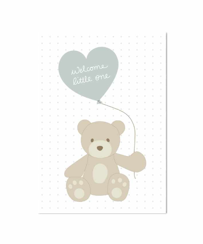 Miniaturbild: Klappkarte "Teddy blau", 6 Stück