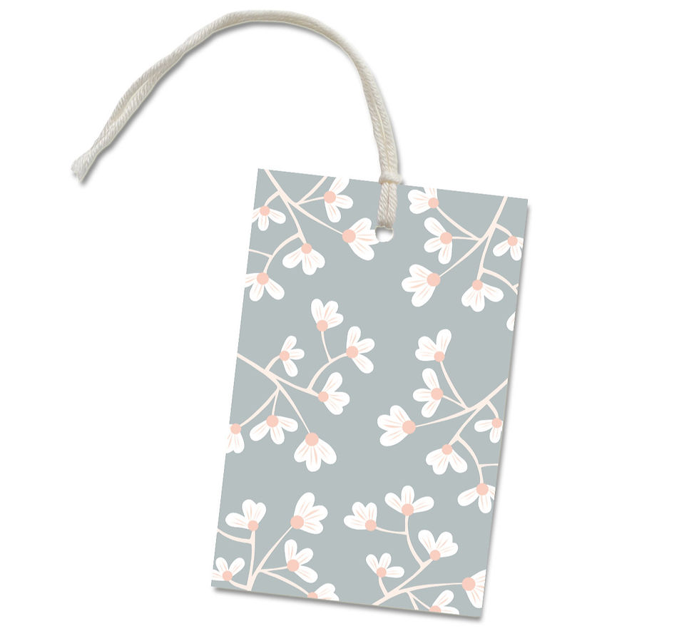 Geschenkanhänger "Blüten blau", 10 Stück