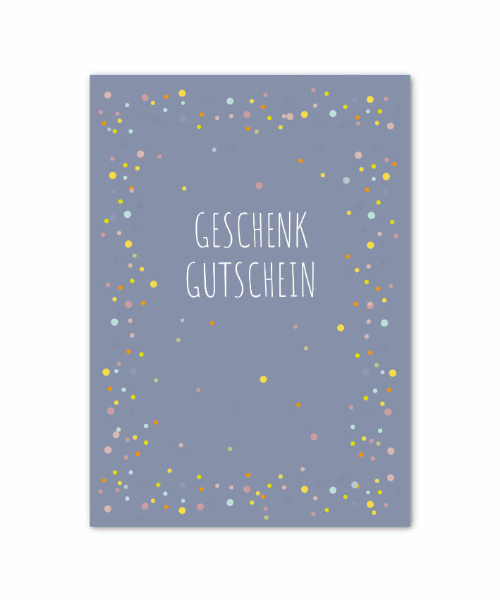 Geschenkgutschein "Konfetti" 50 Stück