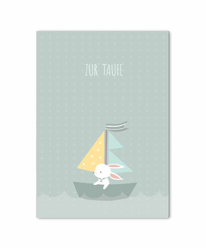Miniaturbild: Klappkarte "Taufe Häschen", 6 Stück