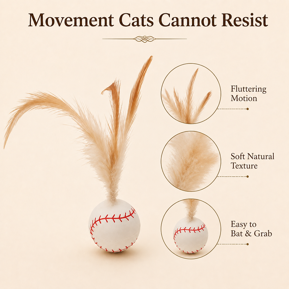 Thumbnail: BASEBALL FEATHER BOUNCE CAT TOY