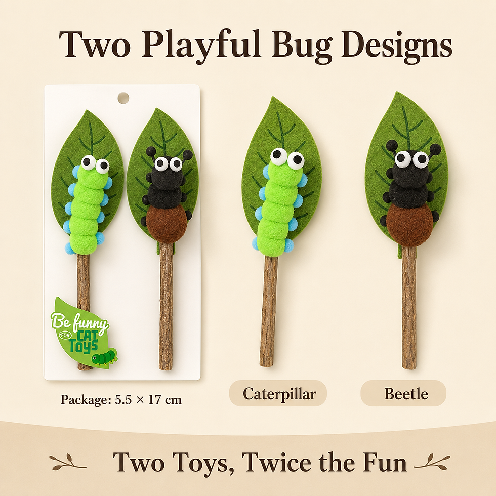 Thumbnail: Silvervine Bug Cat Toy Set – Caterpillar & Beetle