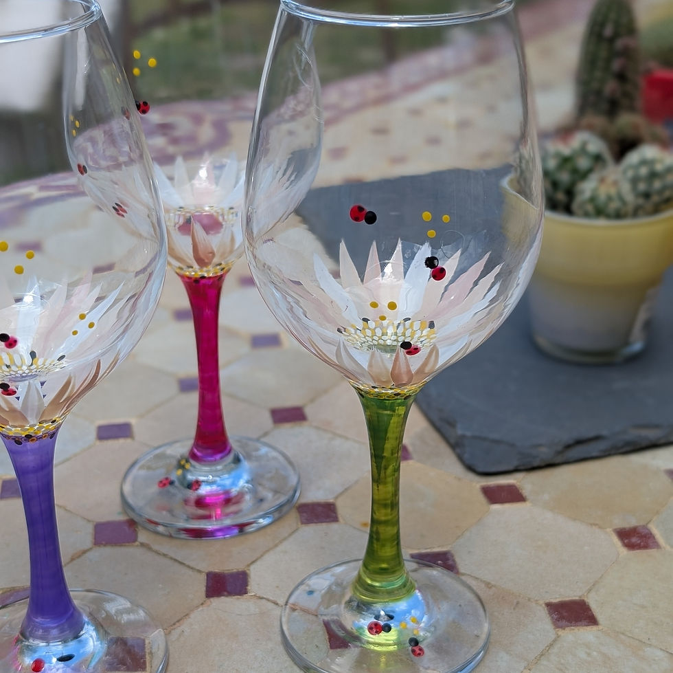 Miniature : 🐞Bouquet 6 Vin Fleurs "Coccinelles et Marguerite" Multicolore"