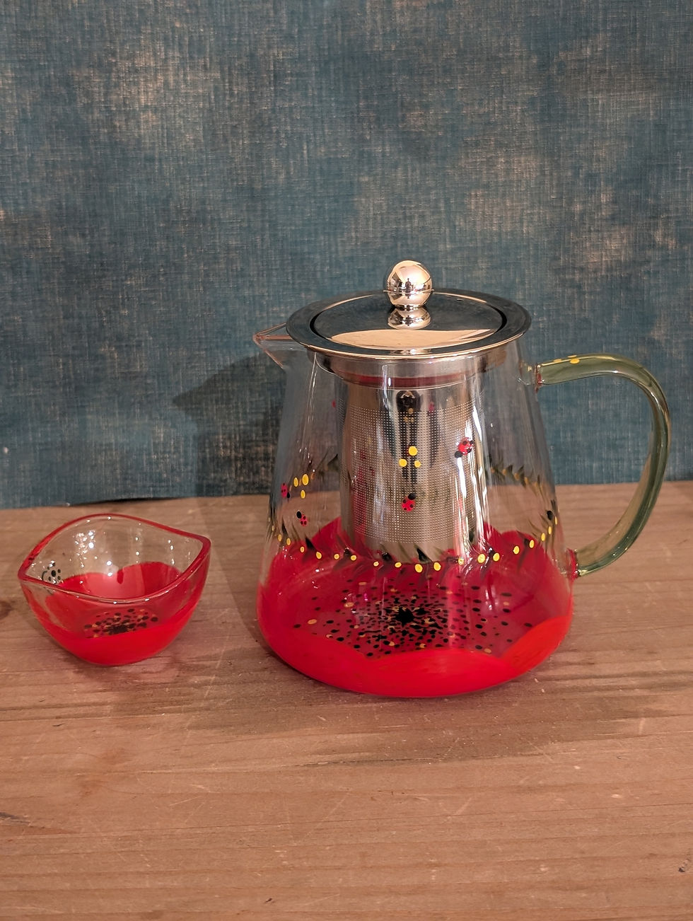 ✨🐞Pièce unique Théière 800 ml Coquelicot et Coccinelles