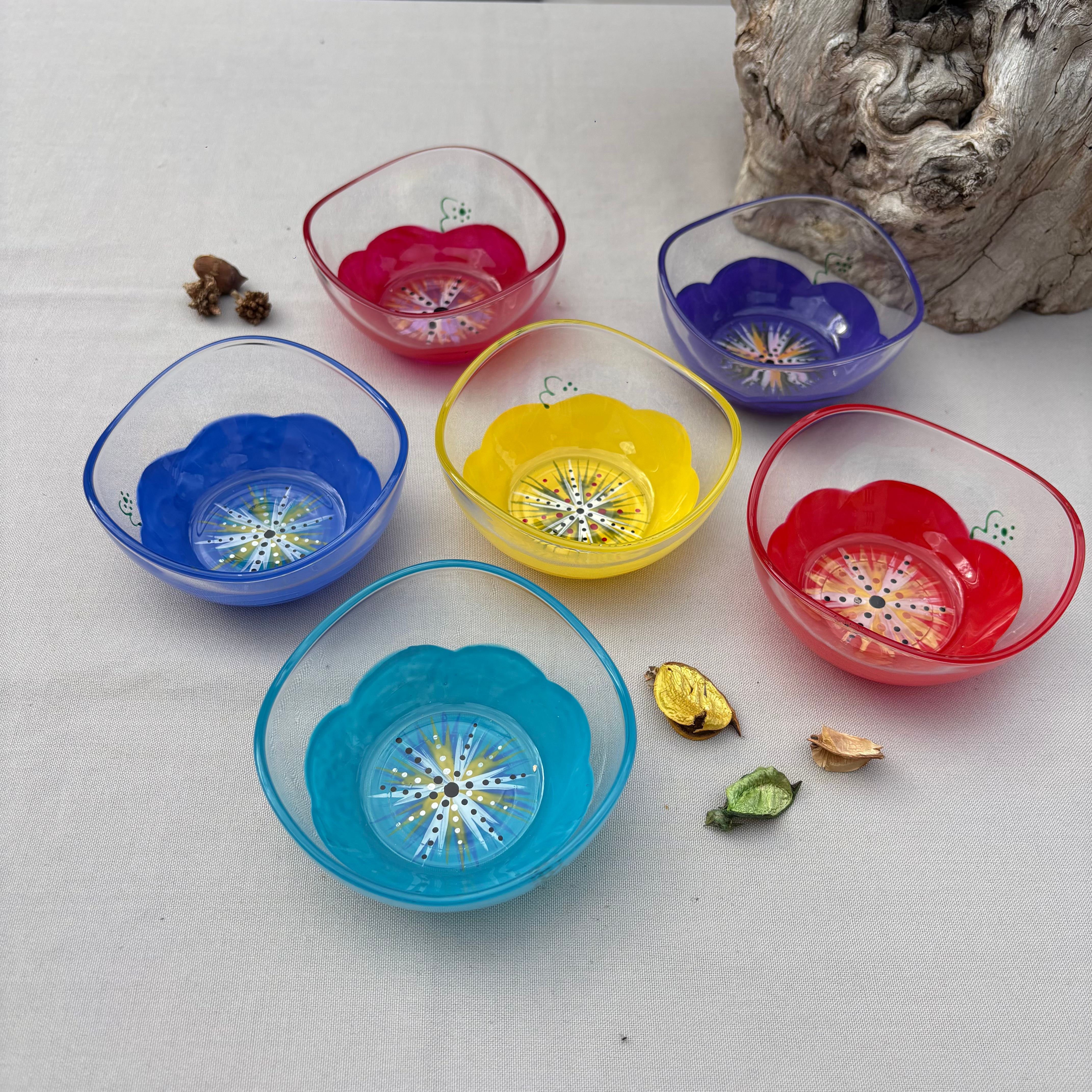 Coupelles fleuries  multicolore, quantité et couleur au choix