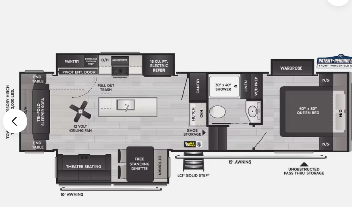 Firefly's Floorplan: Keystone Cougar 290RLS